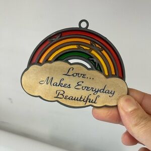 Vintage Rainbow Art Stained Glass Sun Catcher-
Love Makes Everyday Beautiful